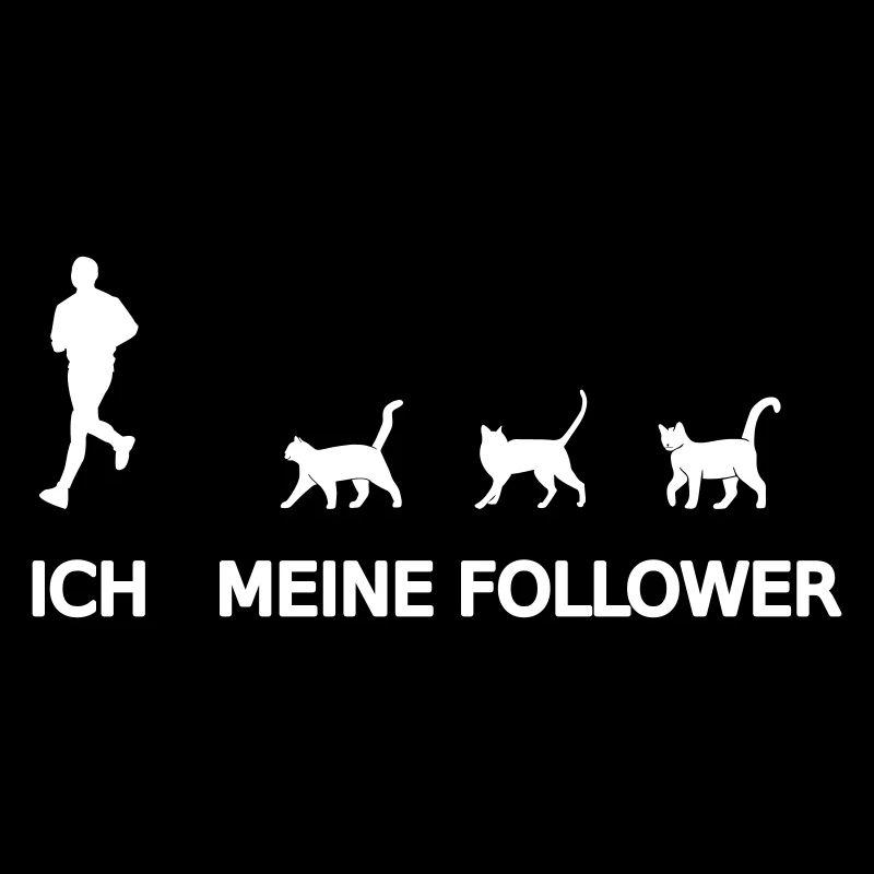 Mann mit Katzen Followern lustiger Katze Spruch 1