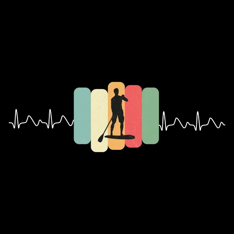 Stand up paddeling Sup, with ECG curve