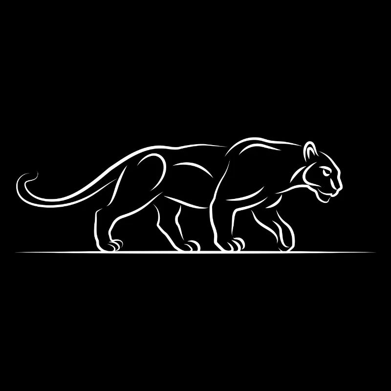Panther Illustration in Weiß