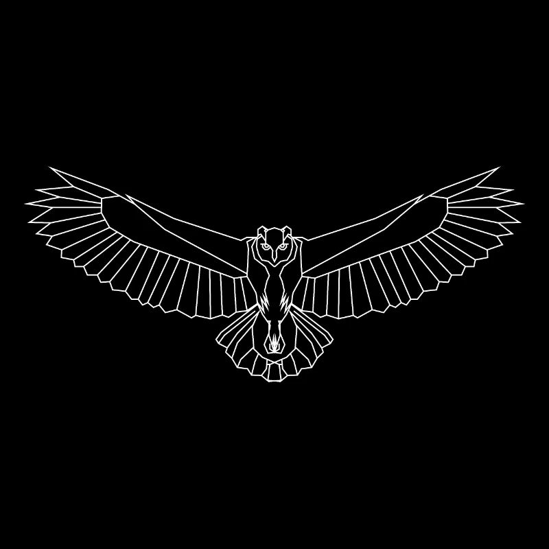 Owl in flight from lines