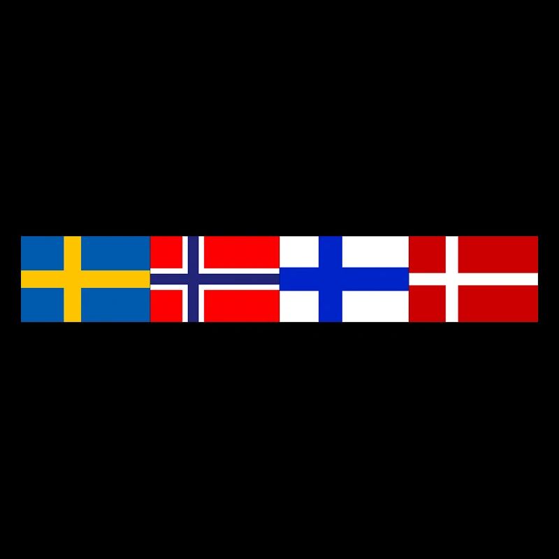 Scandinavian flags close together