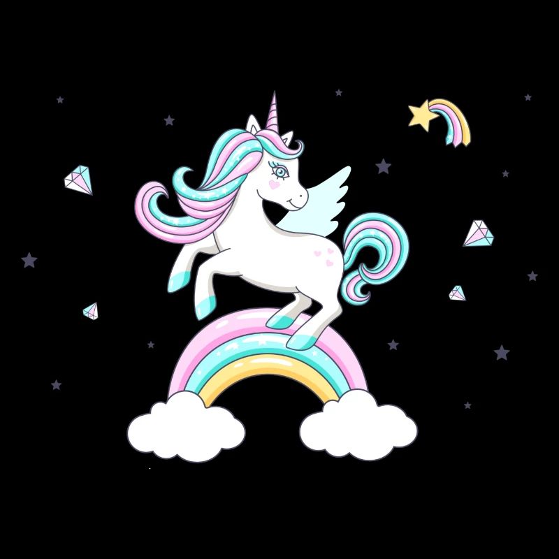 Einhorn mit Diamanten, Sternen & Regenbogen