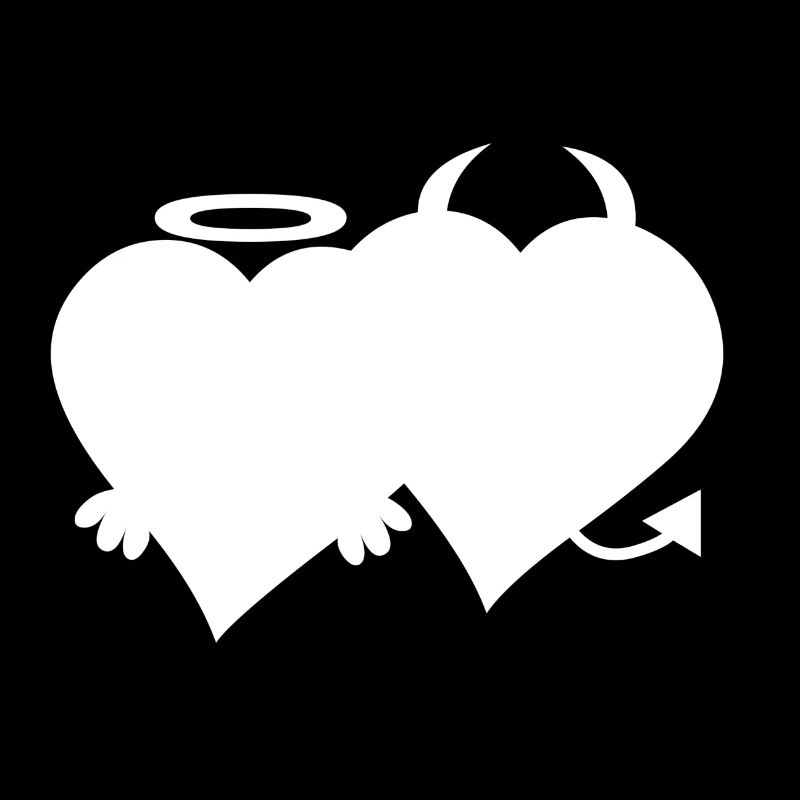 Heart angel and devil