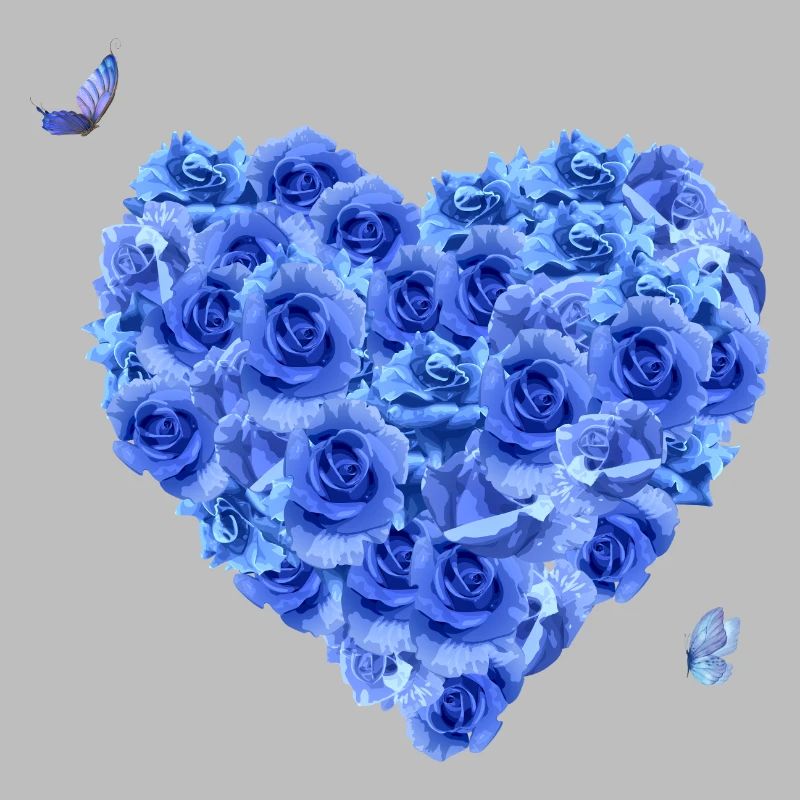 Blue floral heart