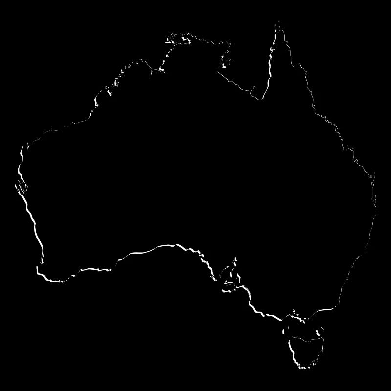 Australia map - shadow