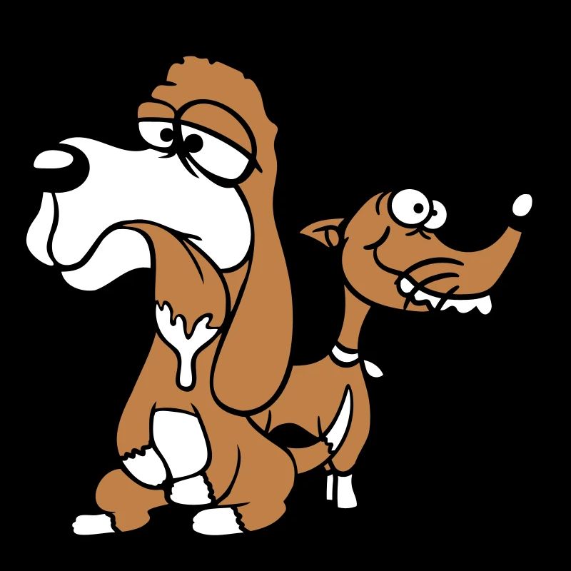 2 Hunde Team Dumm Zwei Freunde Crew Unglücklich
