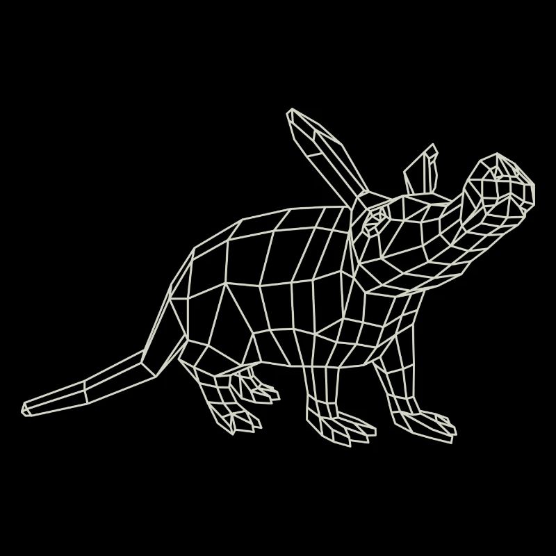 Erdferkel WireFrame von Paperwolf