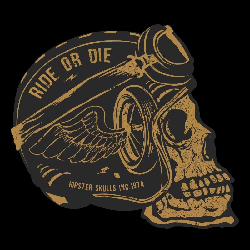 skull skull helmet biker wing wheel