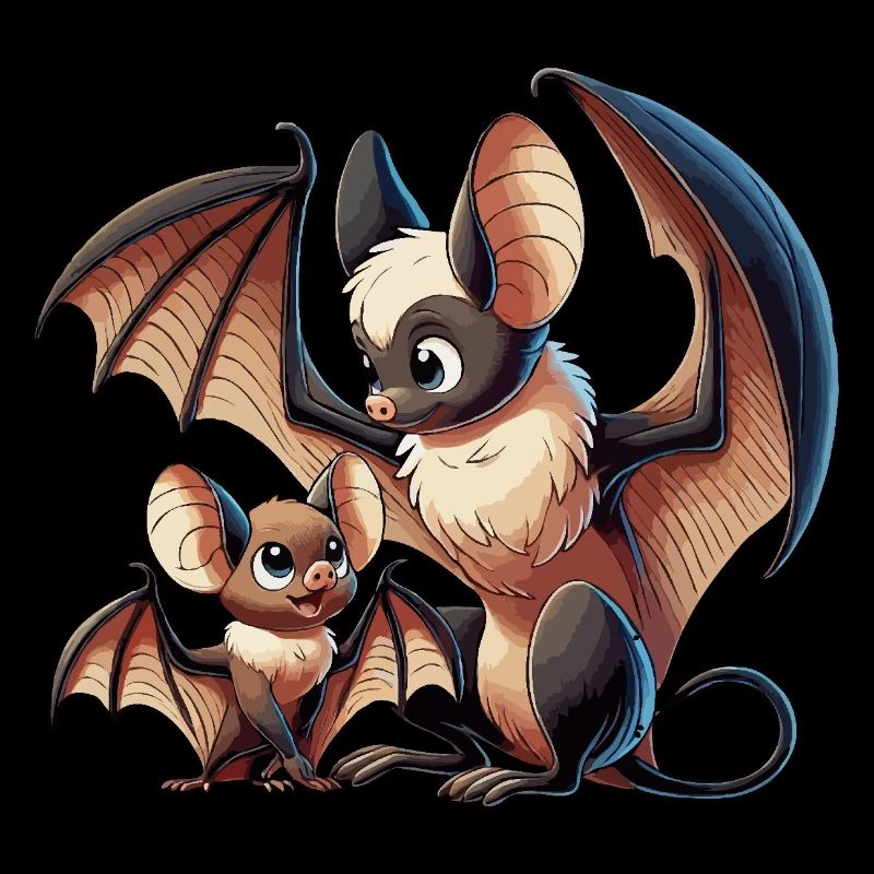 Fledermausmutter mit Kind