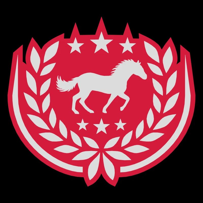 Wappen Pferd Lorbeerkranz Sterne