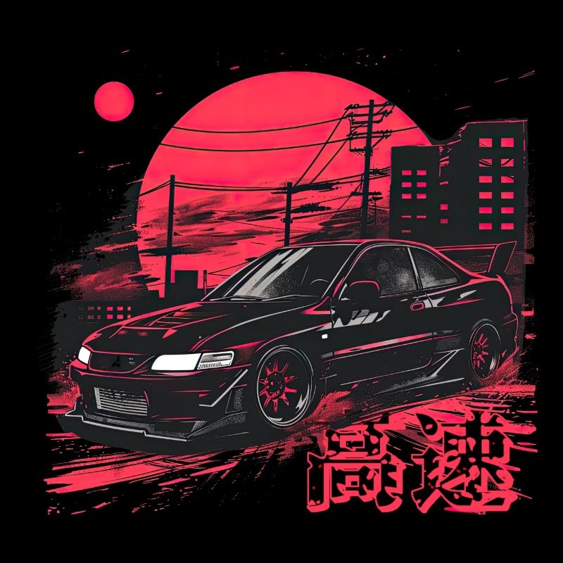 Schwarzer Lancer Evo | Klassisches JDM