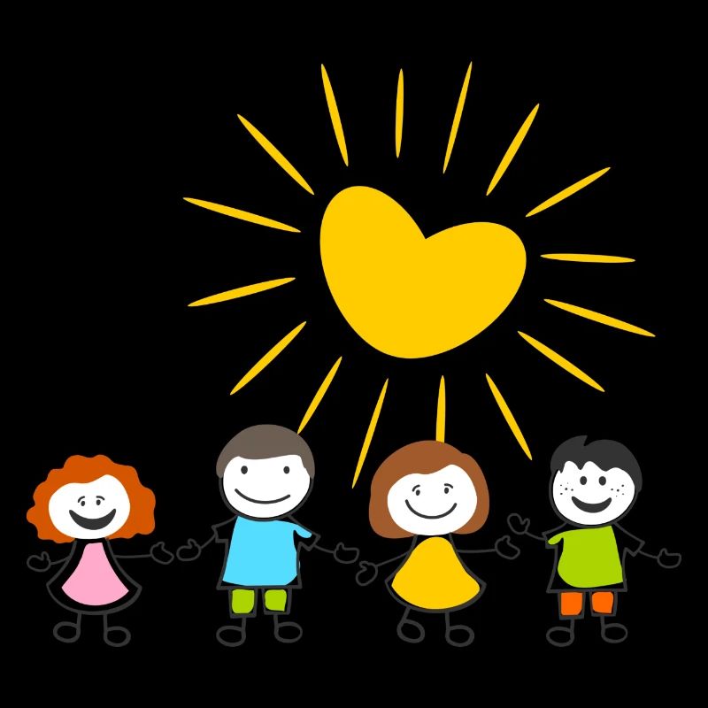 Menschen - Strichmännchen Kinder und Sonne