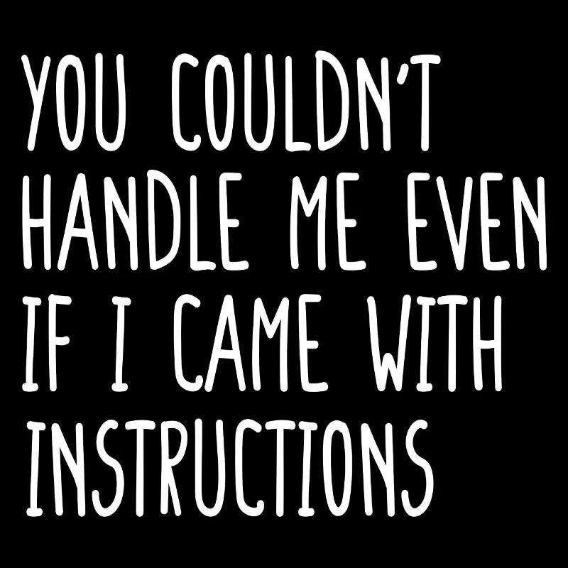 You Couldn't Handle Me I Came With Instructions