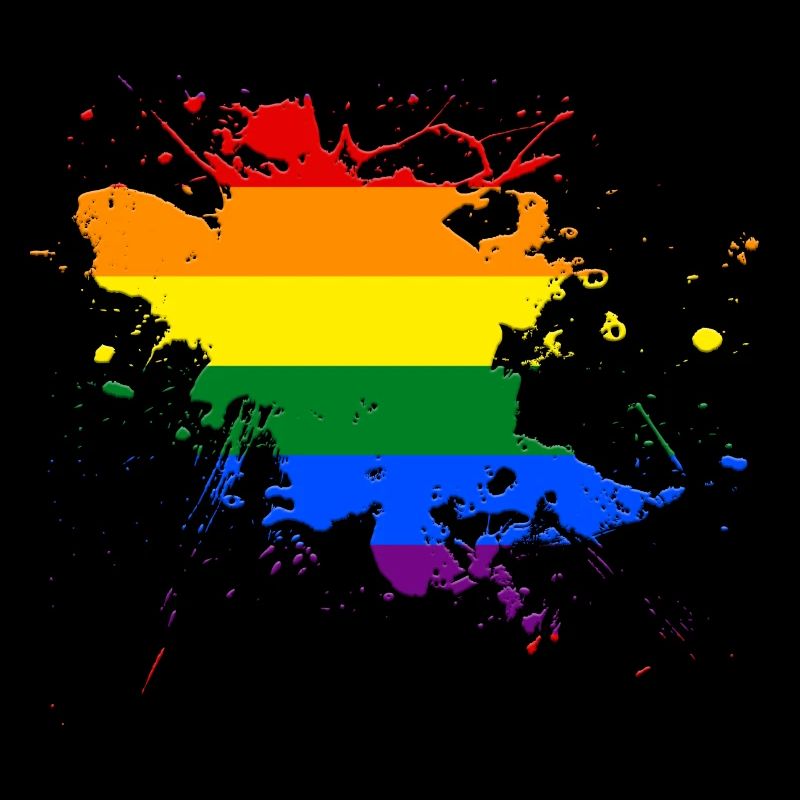 Regenbogenfahne als Farbklecks