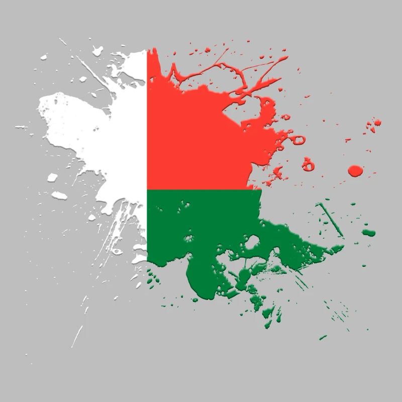 Madagaskar Flagge als Farbklecks