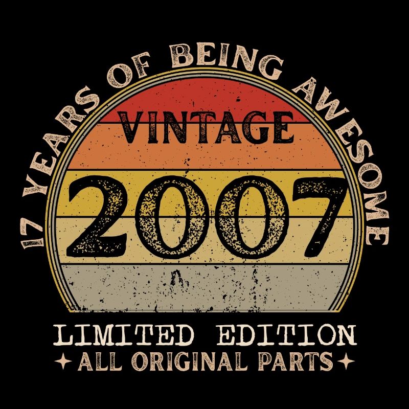 Né en 2007 - Vintage 2007 Anniversaire Rétro