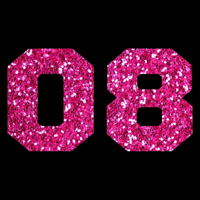 Numéro 8 paillettes rose - 8e anniversaire