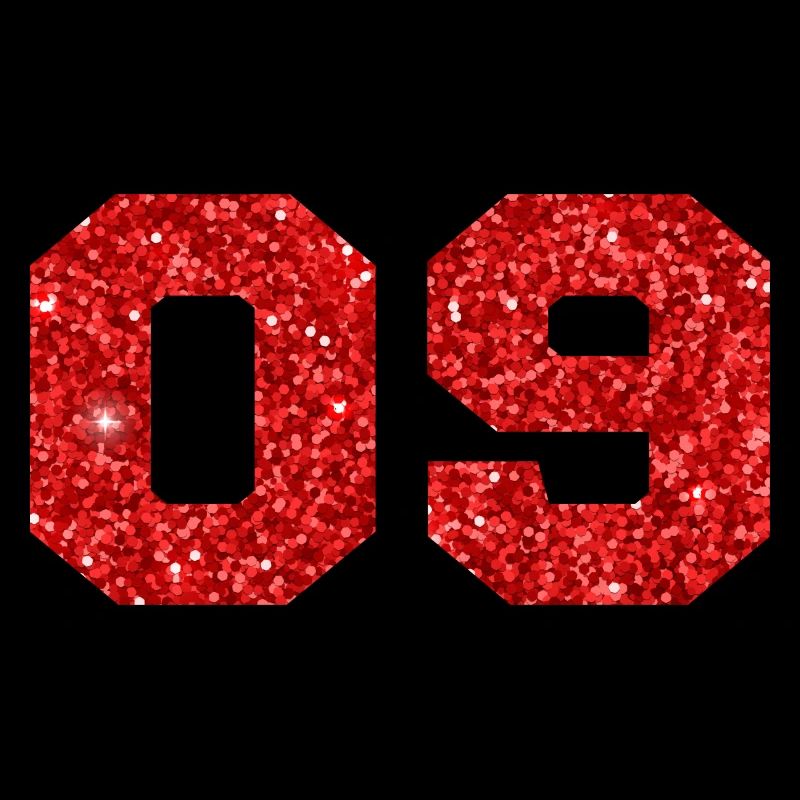 Nummer 9 Roter Glitzer - 9. Geburtstag