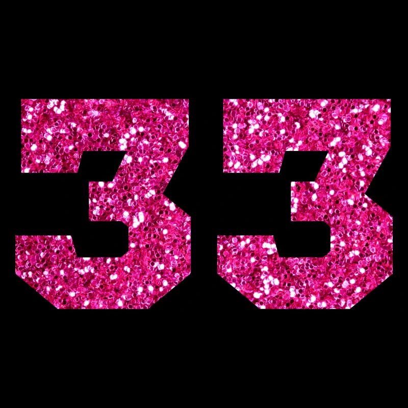 Nummer 33 Pink Glitter - 33. Geburtstag