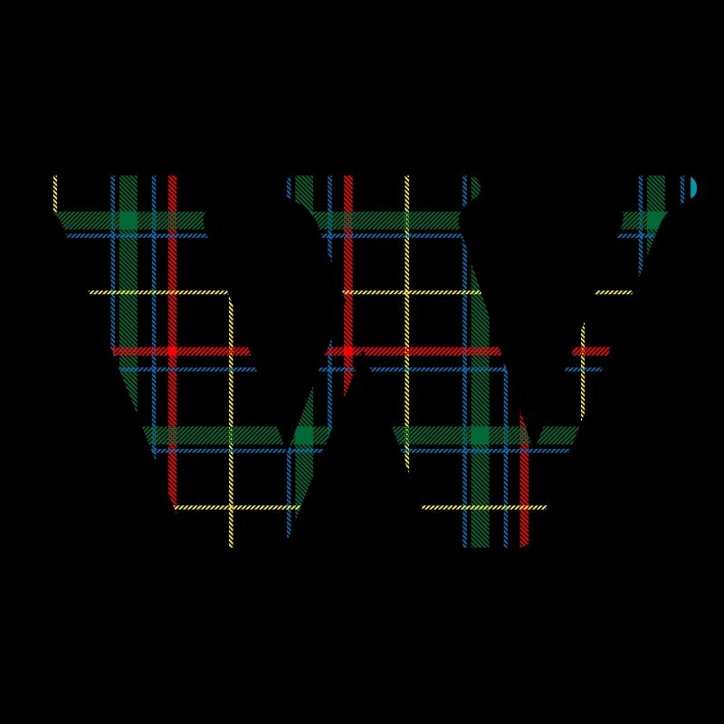 Monogramm mit schottischem Tartan