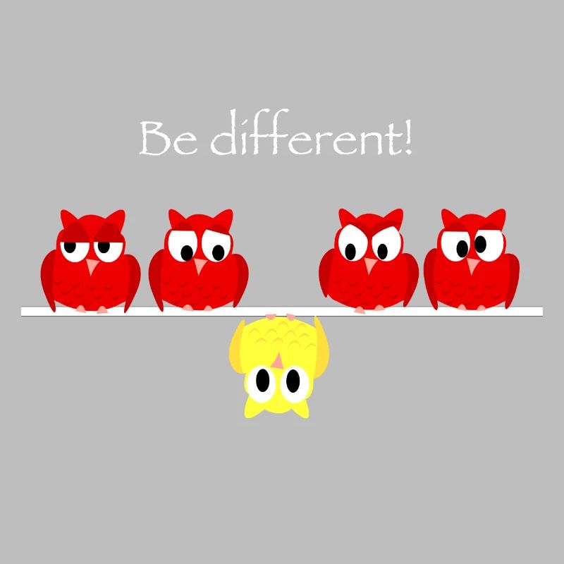 Be different - think different mit kleinen Eulen