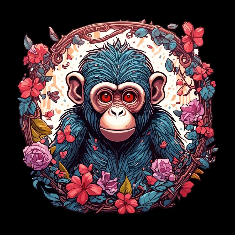 Affe / Tier / Zoo / Schimpanse / Wild / Comic