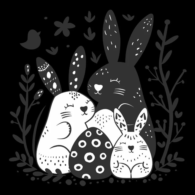 Joyeuses Pâques avec des lapins mignons