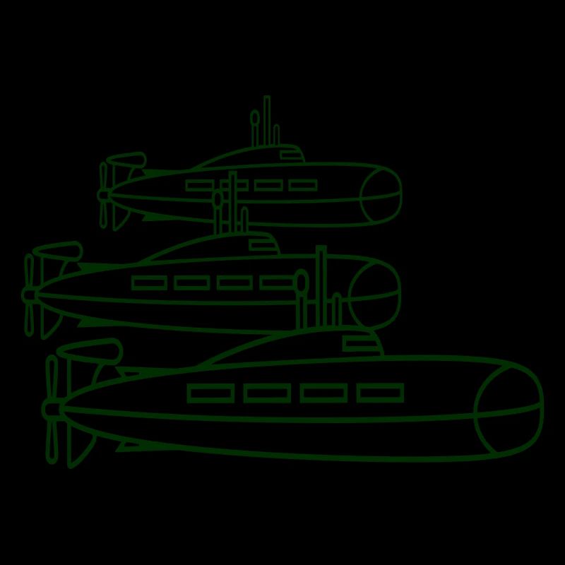 3 Submarines Fleet Three Squadrons Group Team Crew