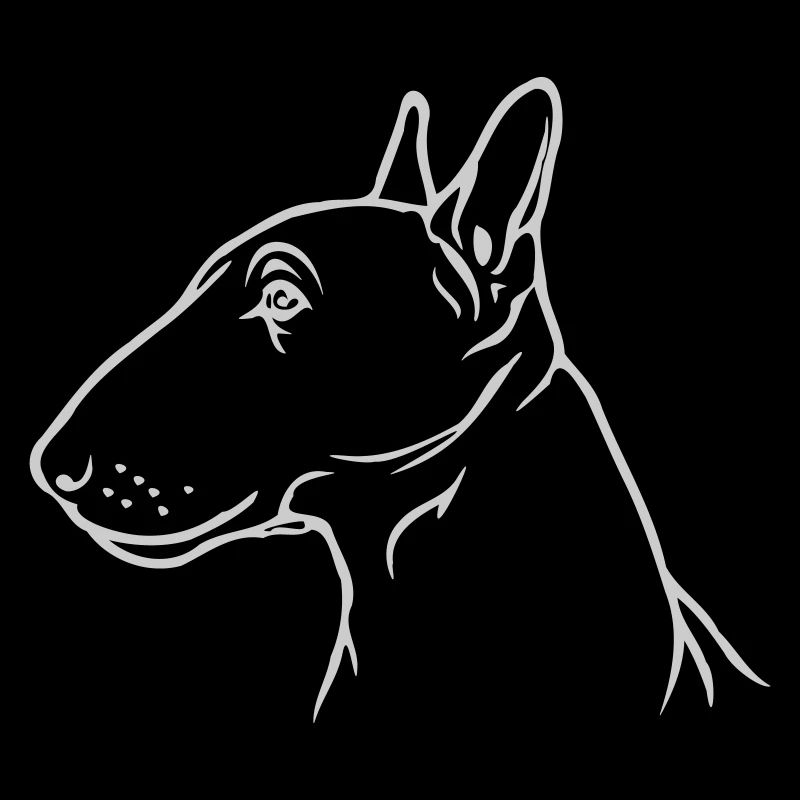 Miniature bull terrier head in profile