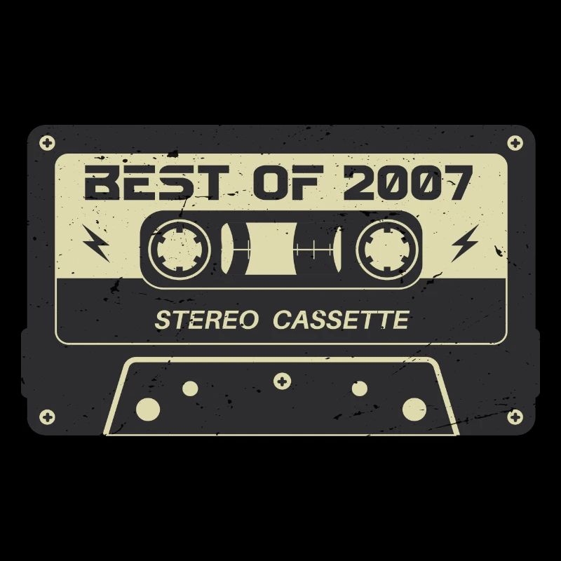 Cassette rétro 2007 millésime 2007 anniversaire 2007