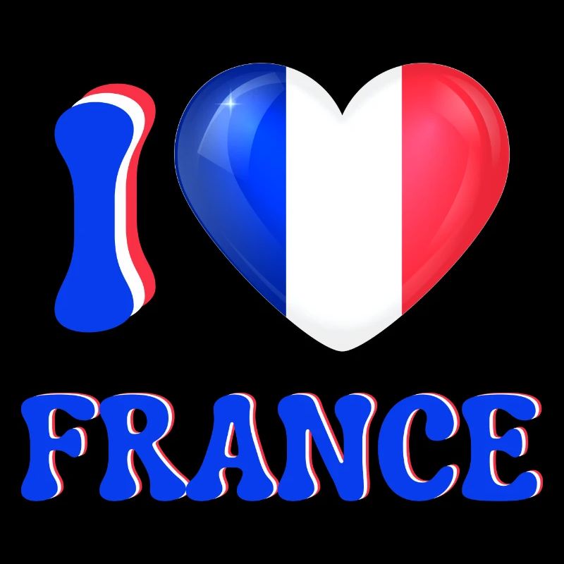 Ich liebe Frankreich Blau Weiß Rot Flagge Herz