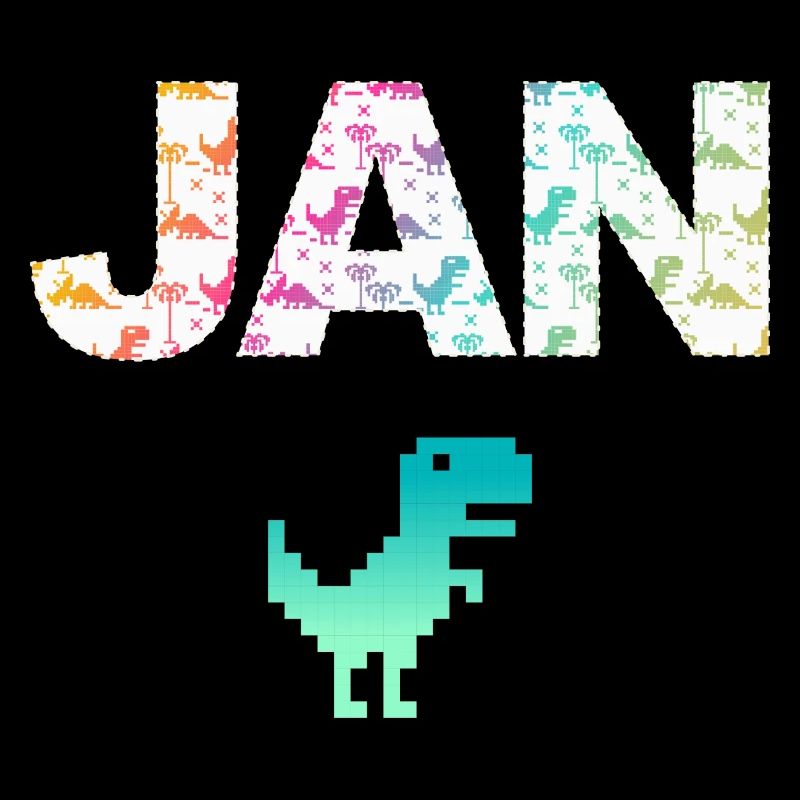 JAN - Beautiful boy name with dinosaur
