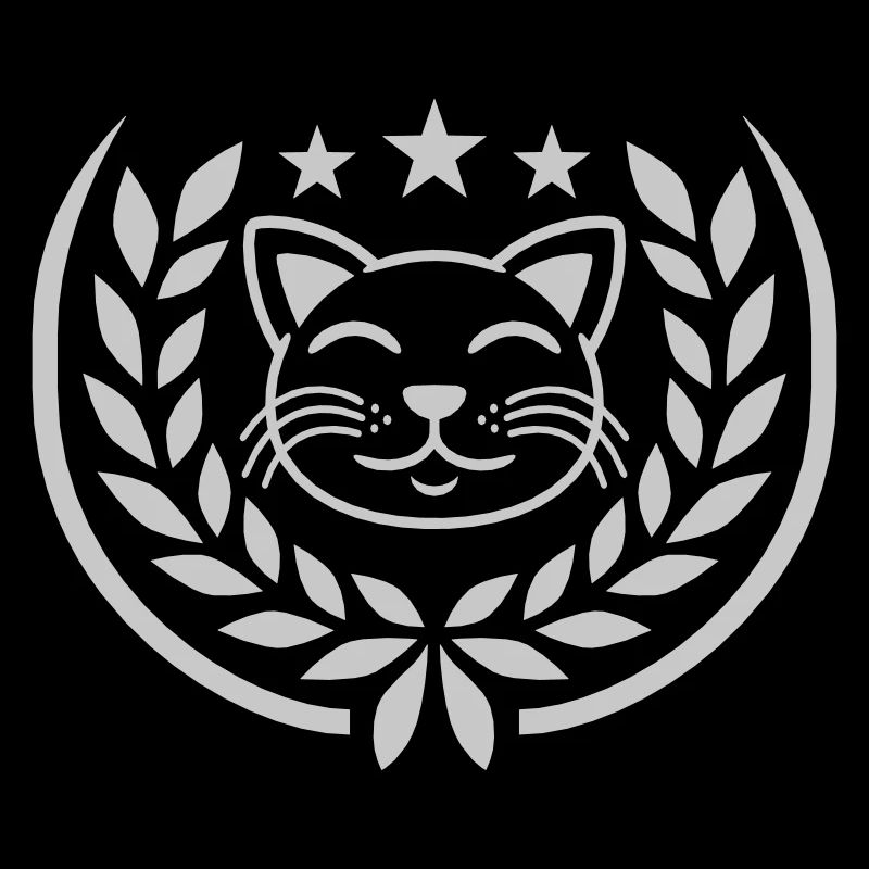 Sterne Gesicht Katze Lorbeerkranz