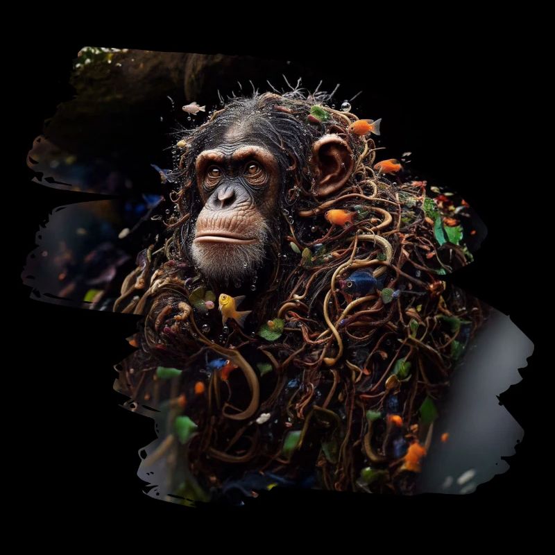 Abstraktes Bild eines Affen