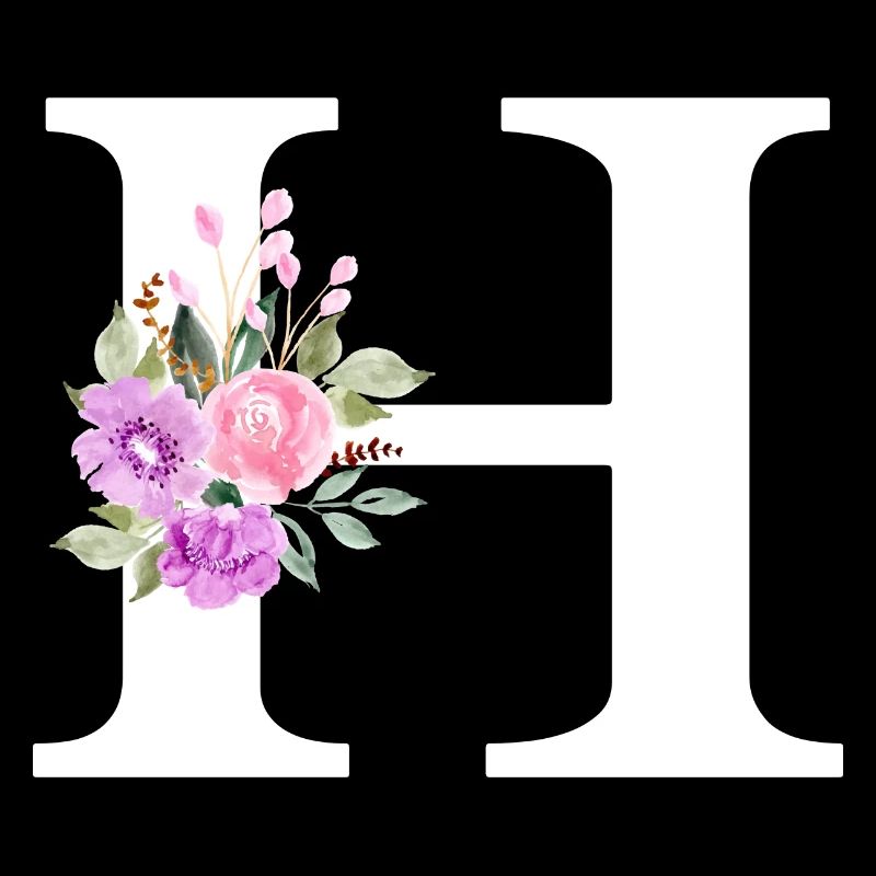 Lila Blumenbuchstabe h