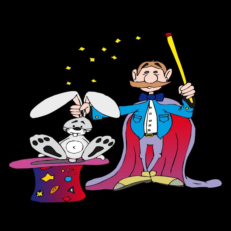 Le magicien sort le lapin du chapeau