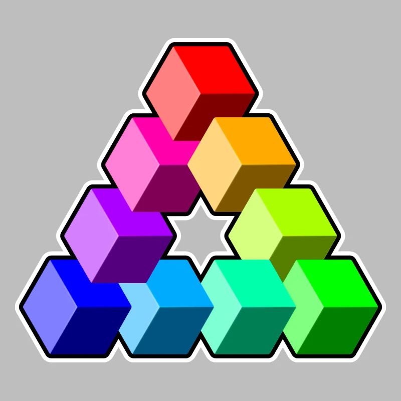 Triangle Colored Cubes