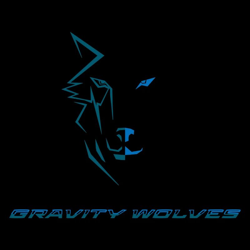 Gravity Wolves Head Text Dual Color