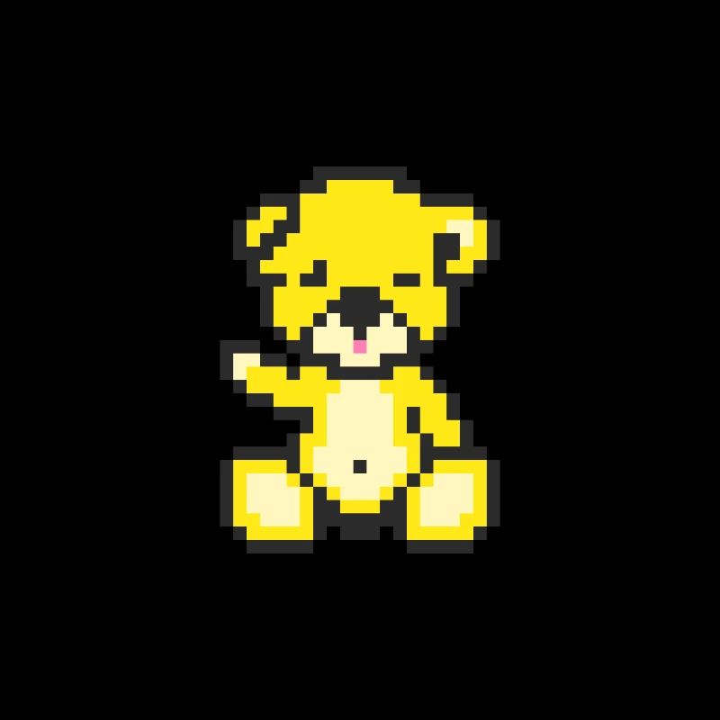 Pixel Bear Neon Yellow