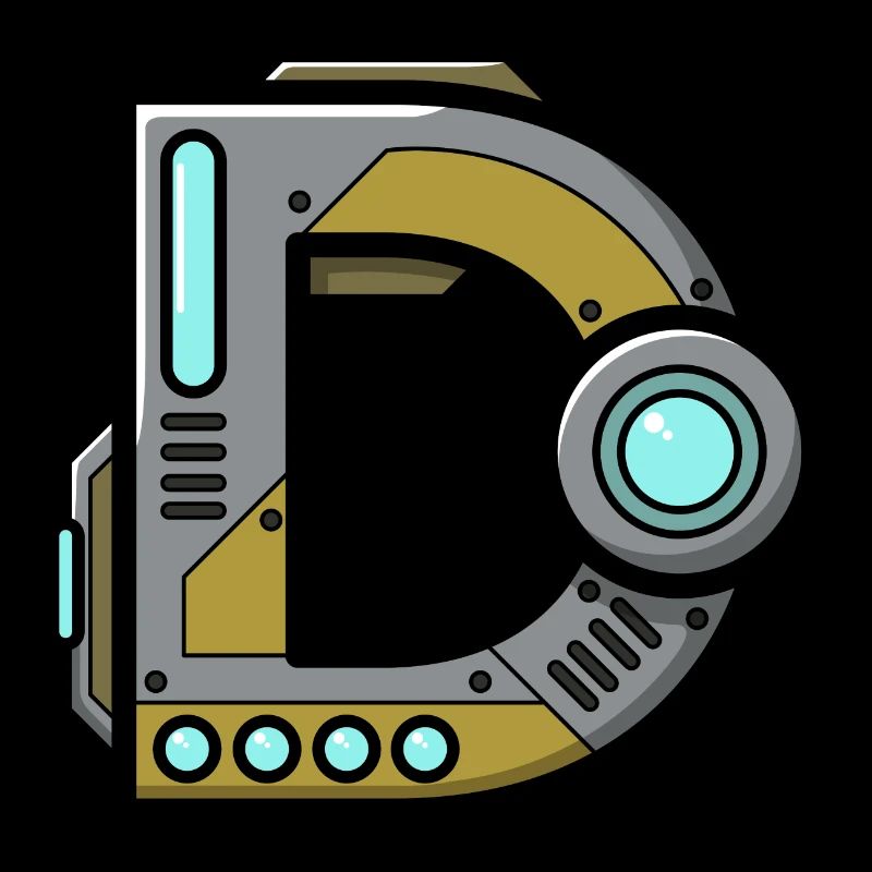 Letter D Gift Name Robot Technique Nerd