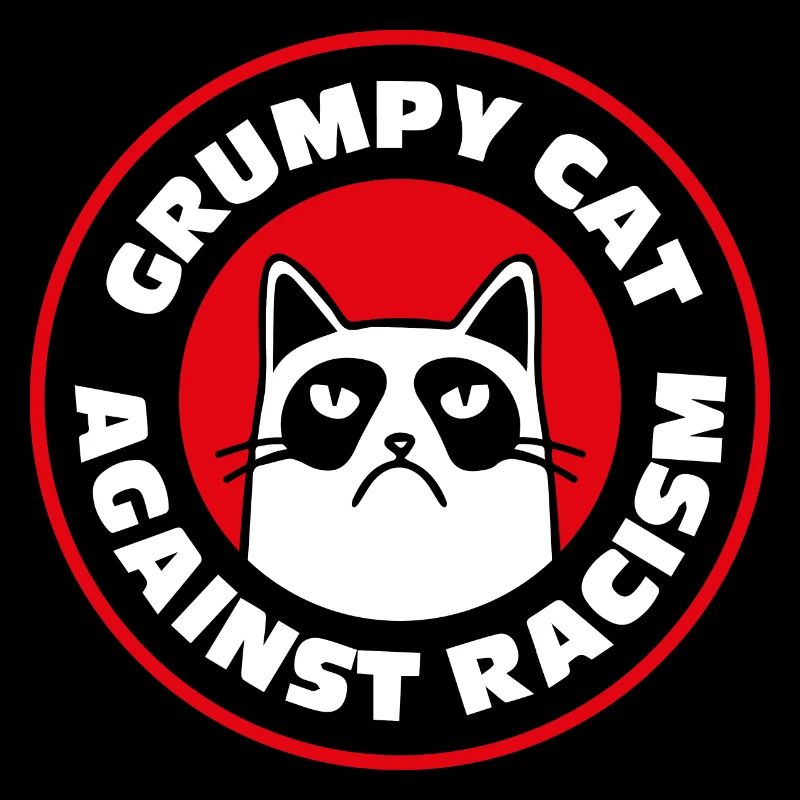 Grumpy Cat lustiges Geschenk Meme gegen Rassismus