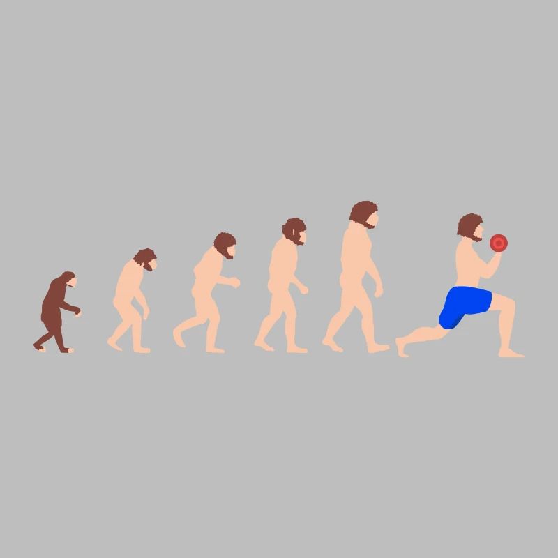 Evolution Gewichtheben Bodybuilder Funny Gym