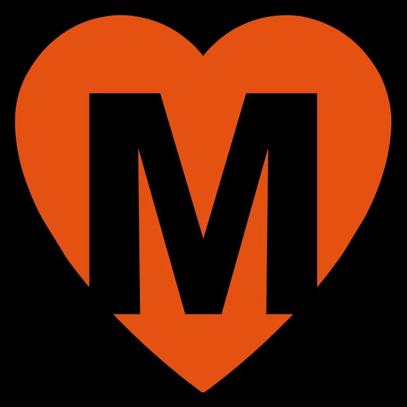 Valentinstag Herz mit Buchstabe M