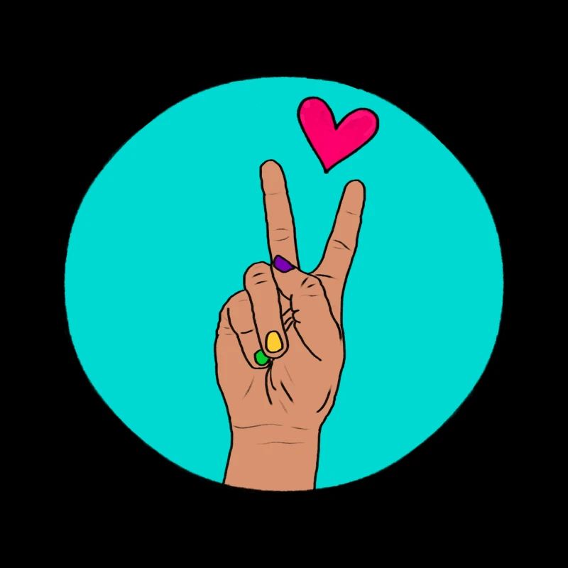 Main de paix avec couleur coeur