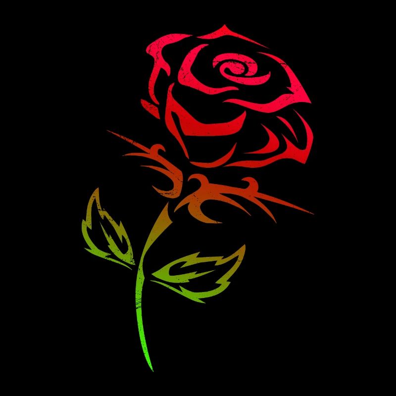 Tribal tattoo rose lover gift idea