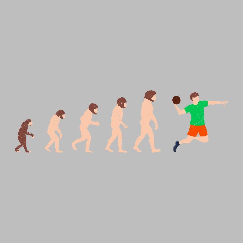 Evolution Handball Player Lustige Geschenkidee