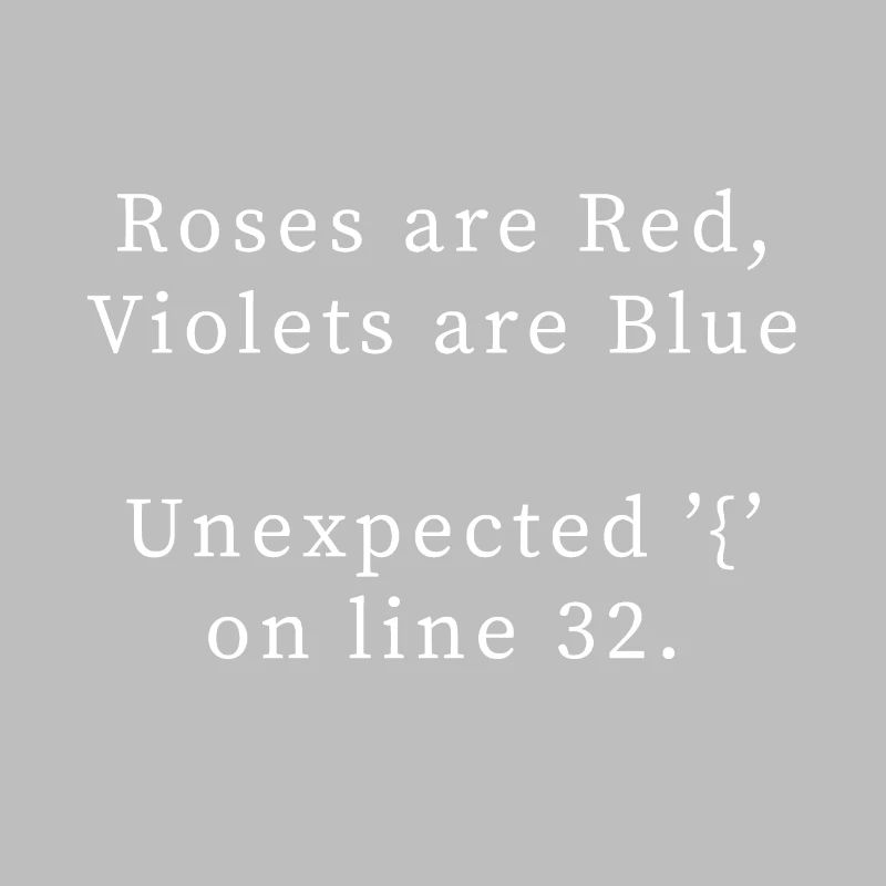 Programming poem, bug