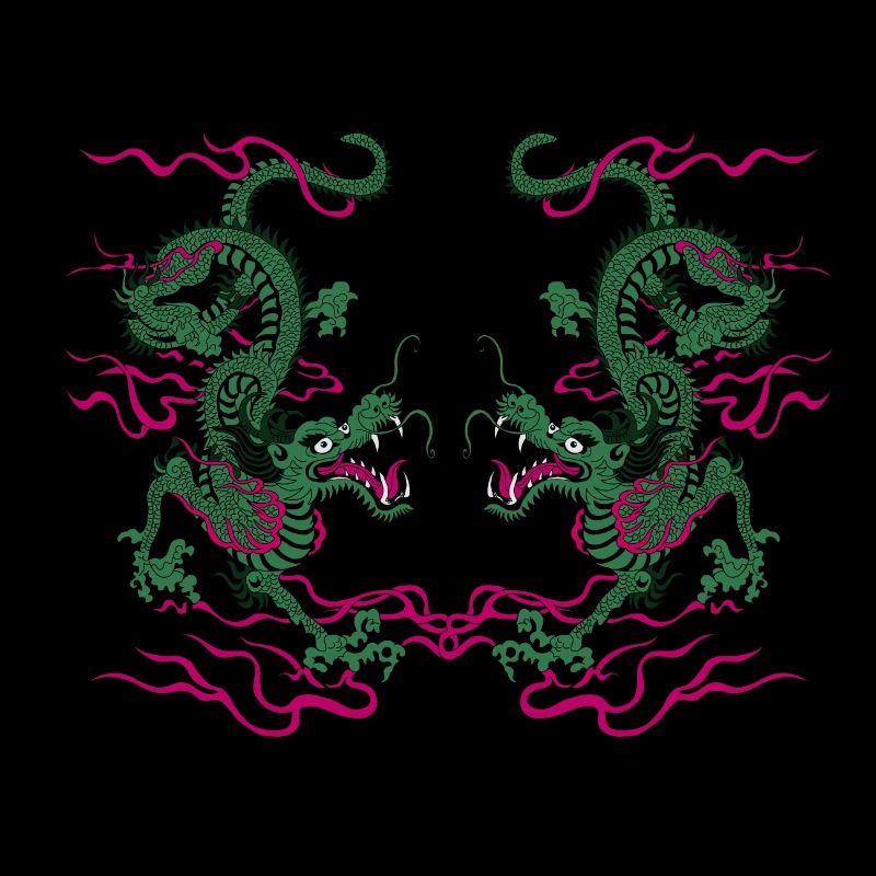 Zwei chinesische Drachen Glücksbringer