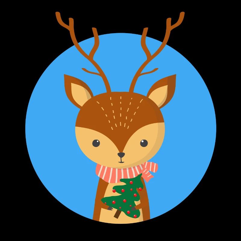 Hirsch und Weihnachtsbaum