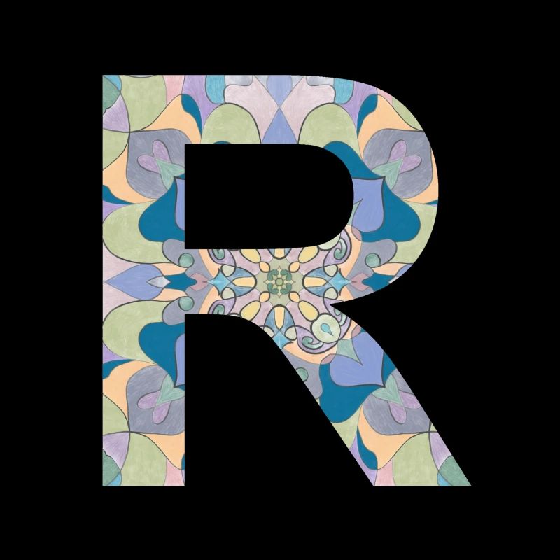 Buchstabe R im Mandala